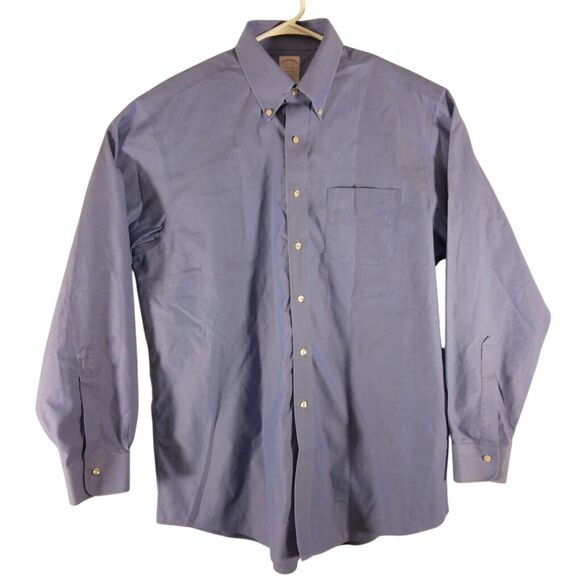 Brooks Brothers Madison dress shirt mens 16.5-35 L Large blue 1818 blue pima - Picture 1 of 7
